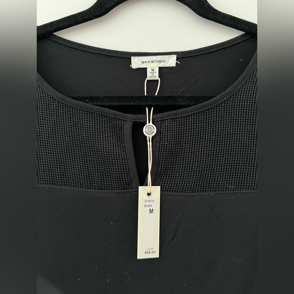 NWT black long top with cut out and mesh detail - Picture 5 of 9